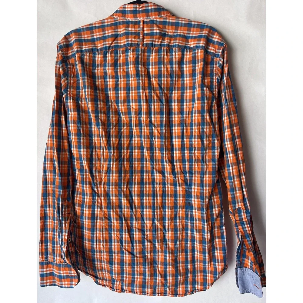 BANANA REPUBLIC‎ TAILORED SLIM FIT 100% COTTON SHIRT ORANGE Sz SMALL